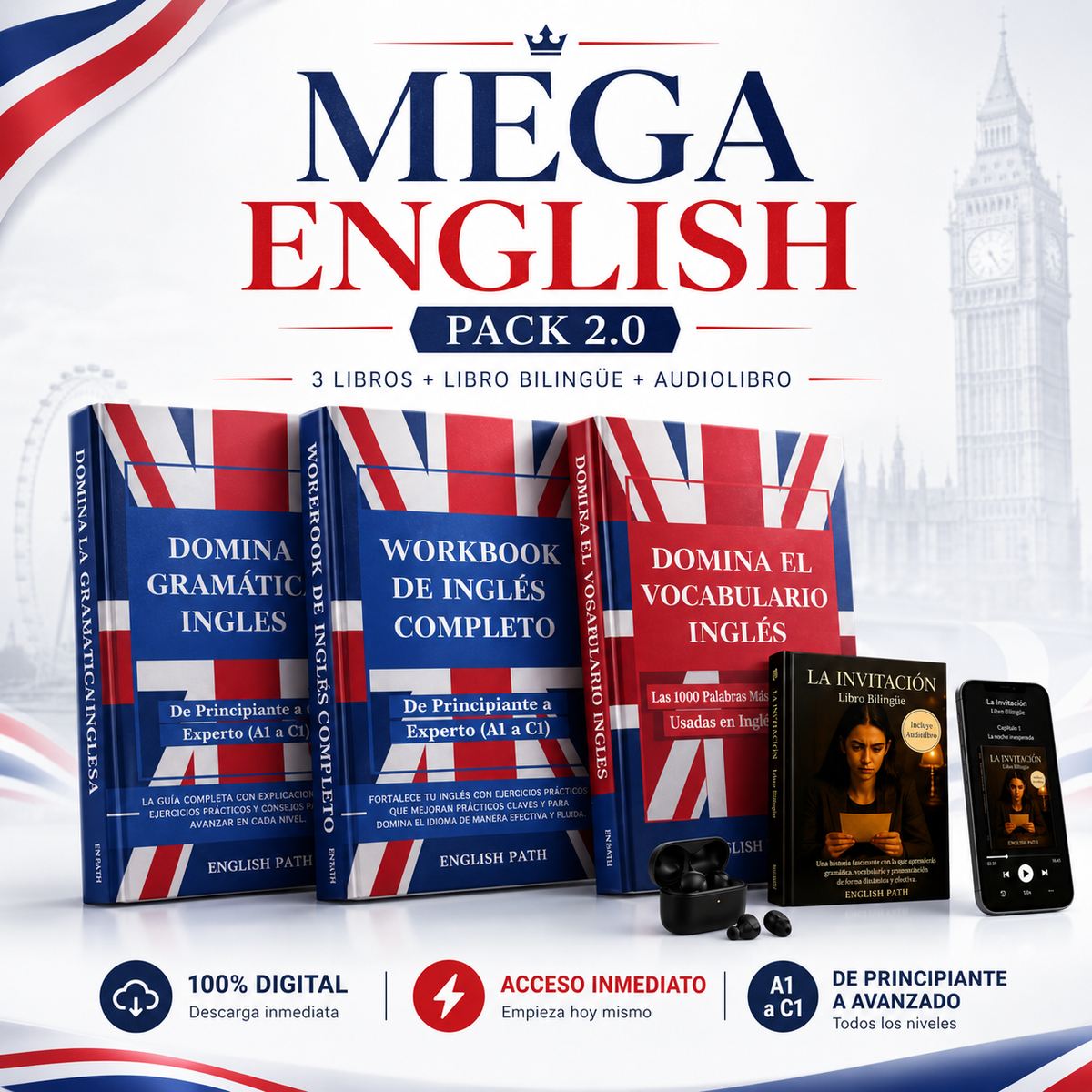 PACK DE 3 LIBROS + Libro bilingüe + audiolibro